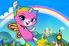 Serie La gatita unicornio mariposa arcoiris